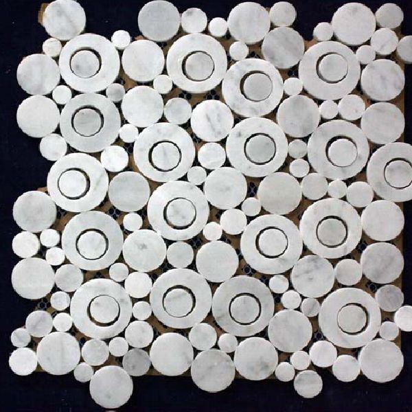 Carrara hvid marmor mosaik