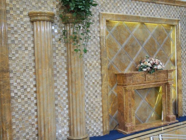 China Nature Imperial Gold Marble Interior wall cladding Column (1)