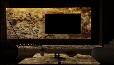 Baggrundsbelyst Stone Backsplash