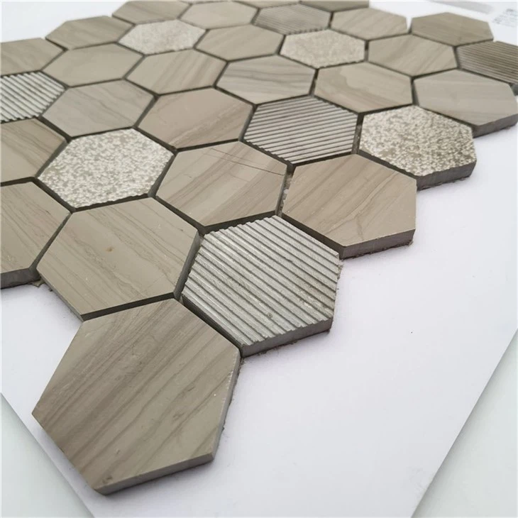 Brown Marble Daisy Mosaic Tile