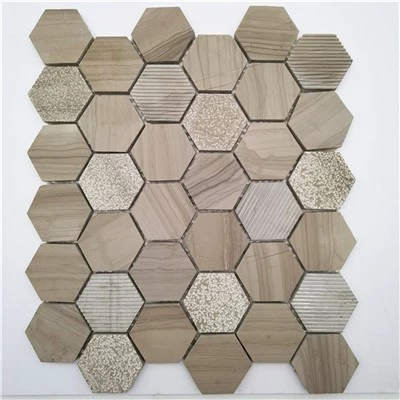 Brun marmor Daisy mosaikflise
